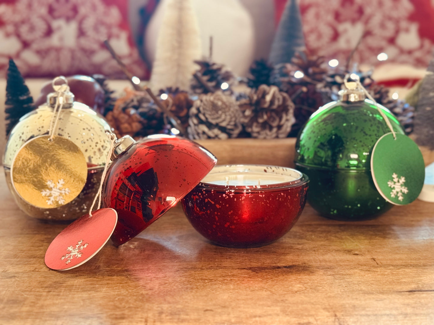 Holiday Ornament Candle Trio - Sold out