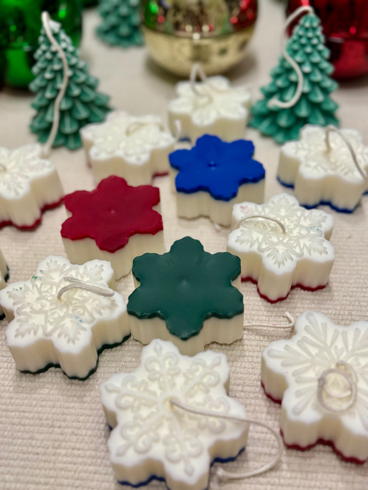 Christmas Tree & Snowflake Candles