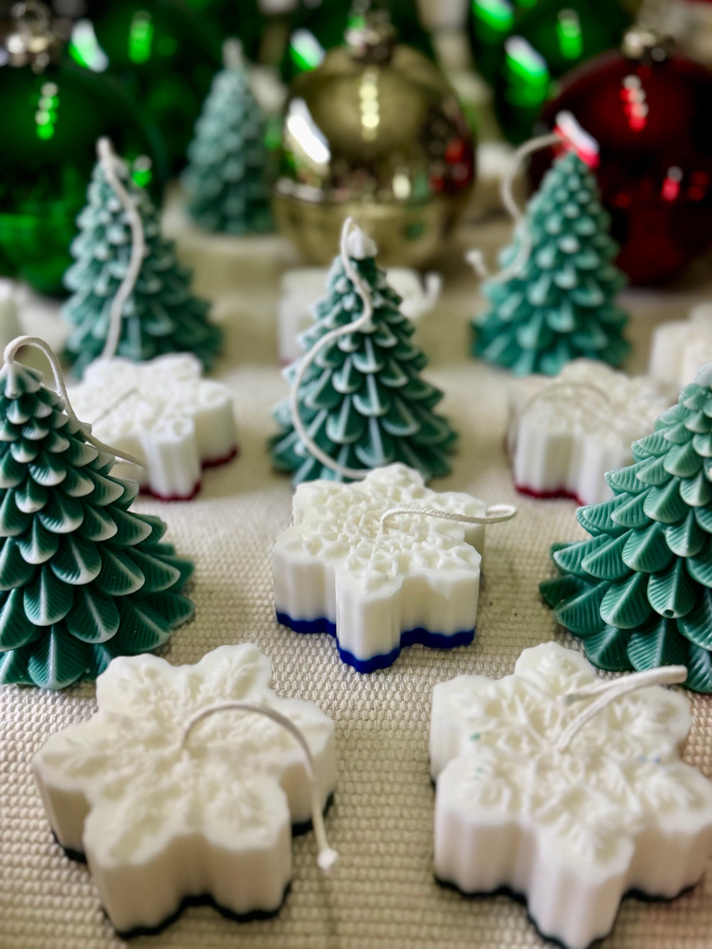 Christmas Tree & Snowflake Candles