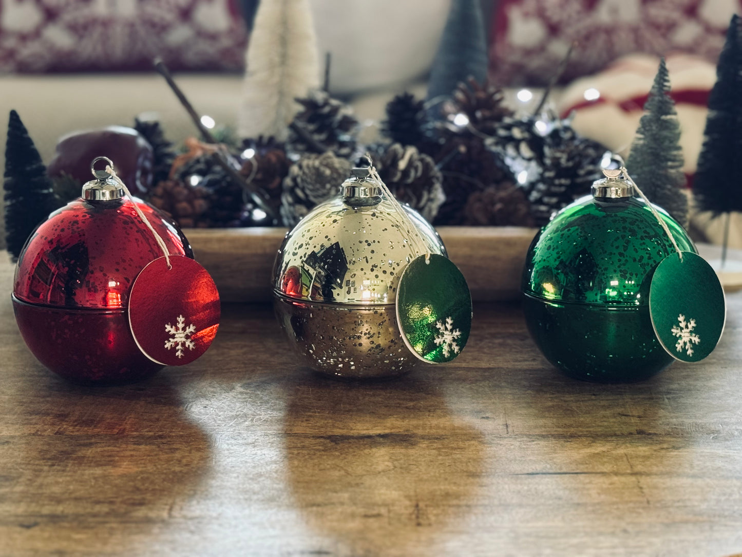Holiday Ornament Candle Trio - Sold out